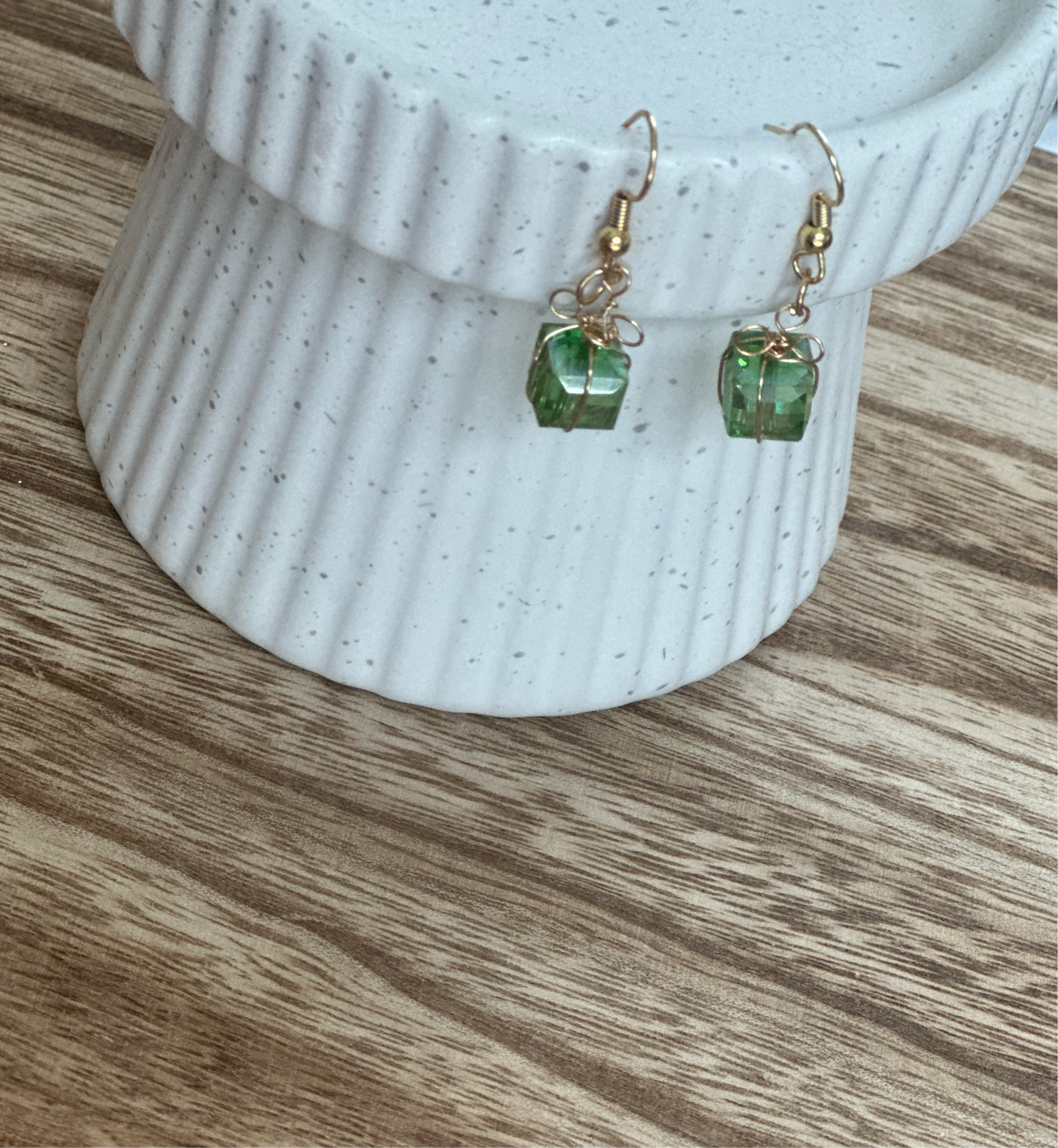 Green Emerald Present Earrings