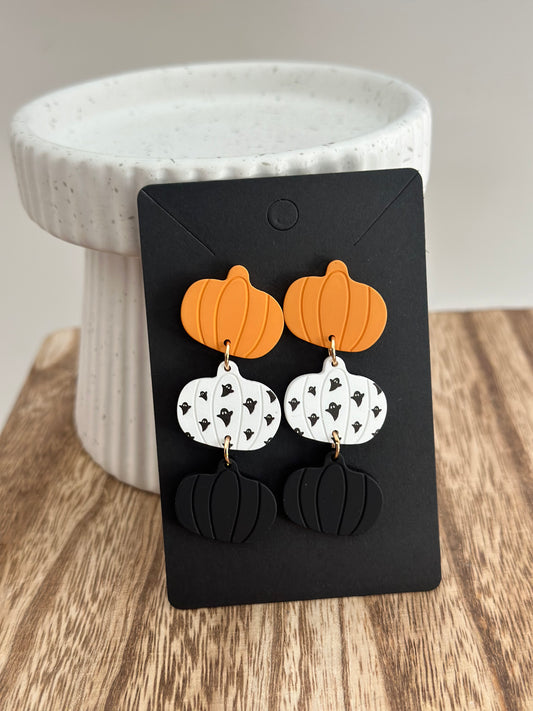 Pumpkin Clay Dangle Earrings