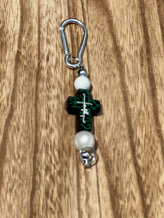 Cross Keychain -beaded