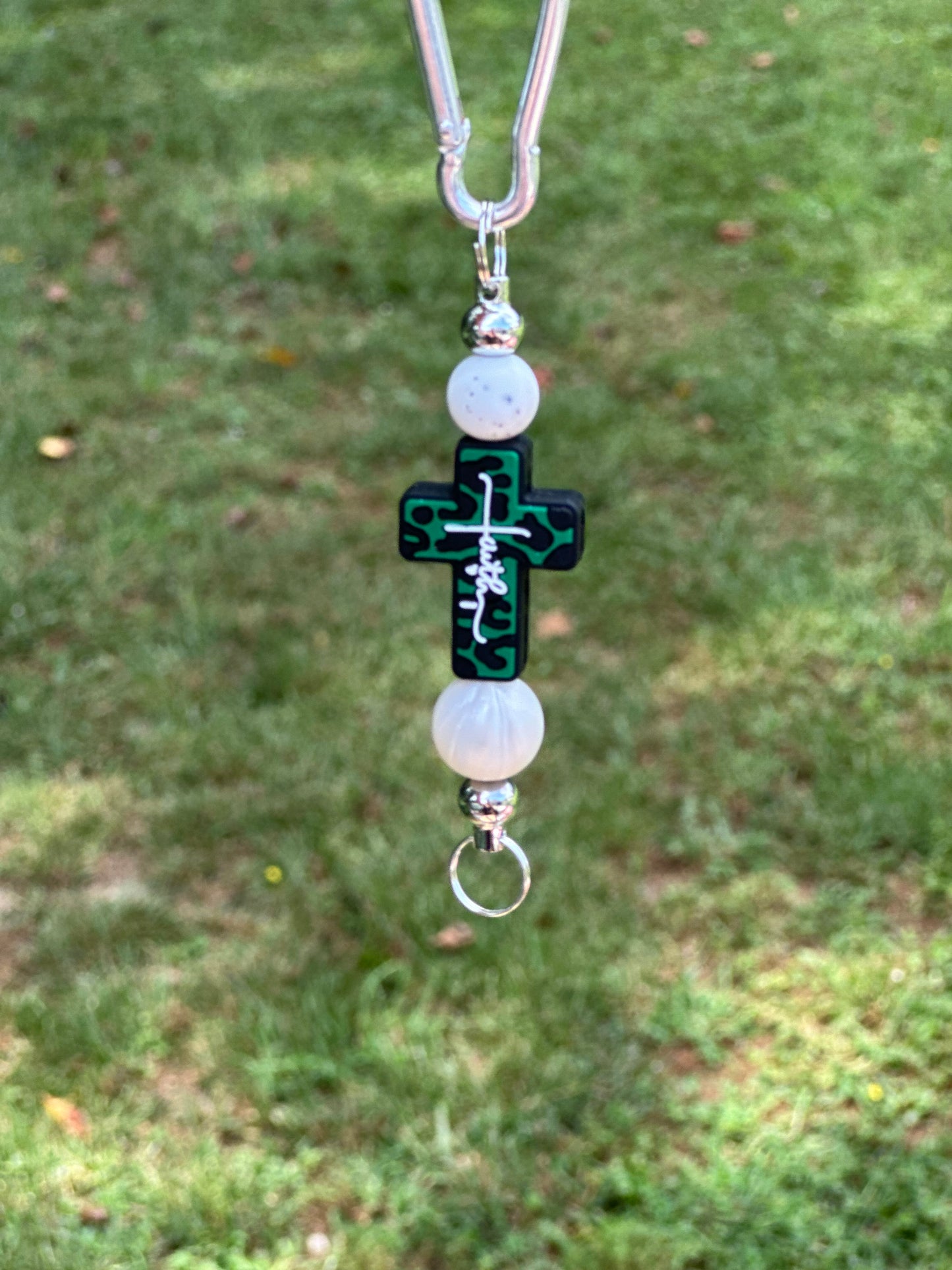 Cross Keychain -beaded