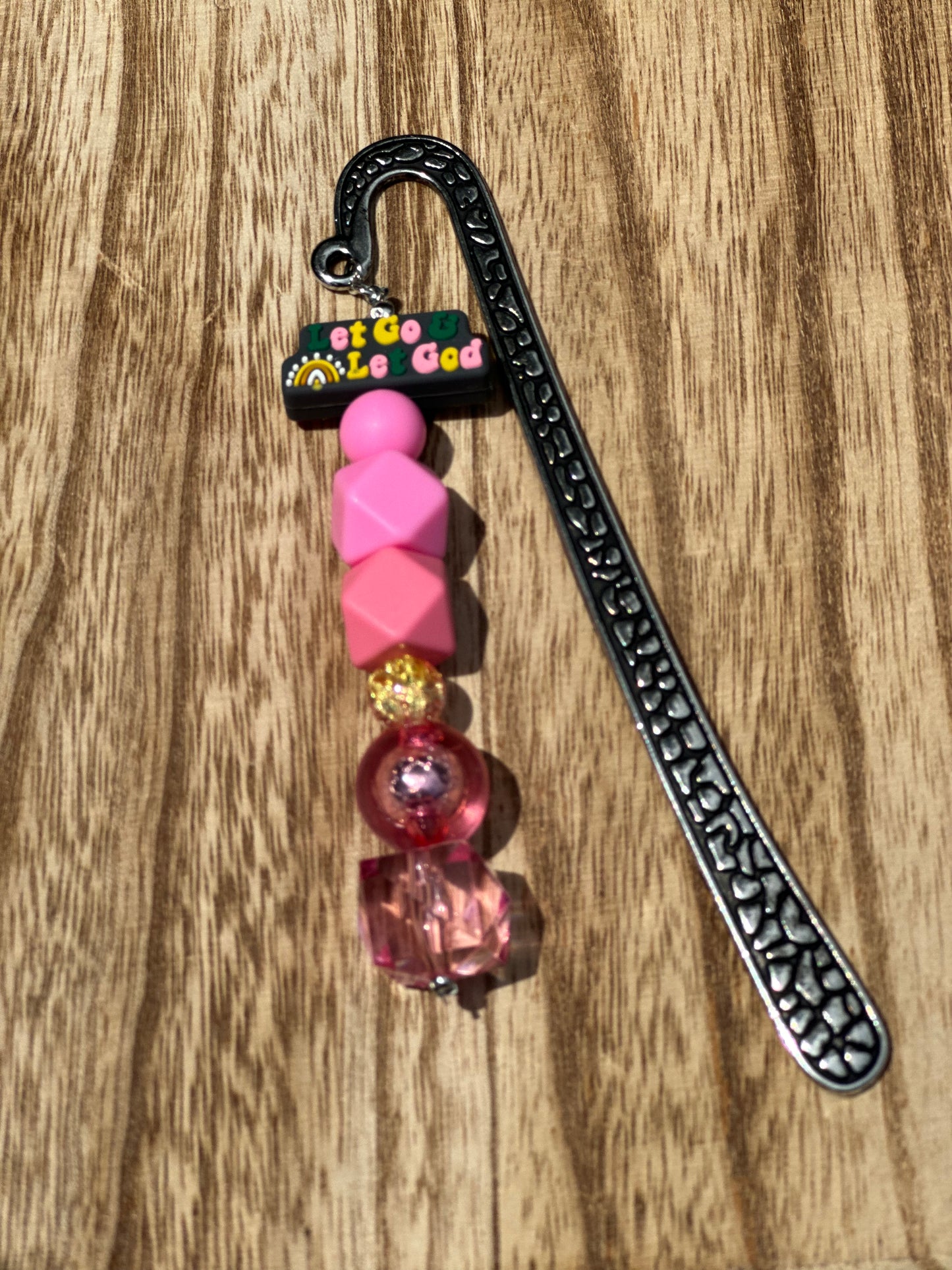 Silicone Beaded Bookmark w/ Metal Plate