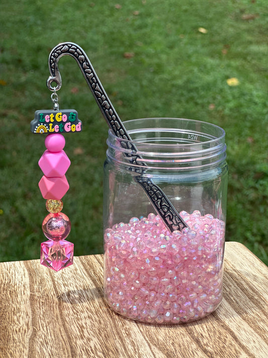 Silicone Beaded Bookmark w/ Metal Plate