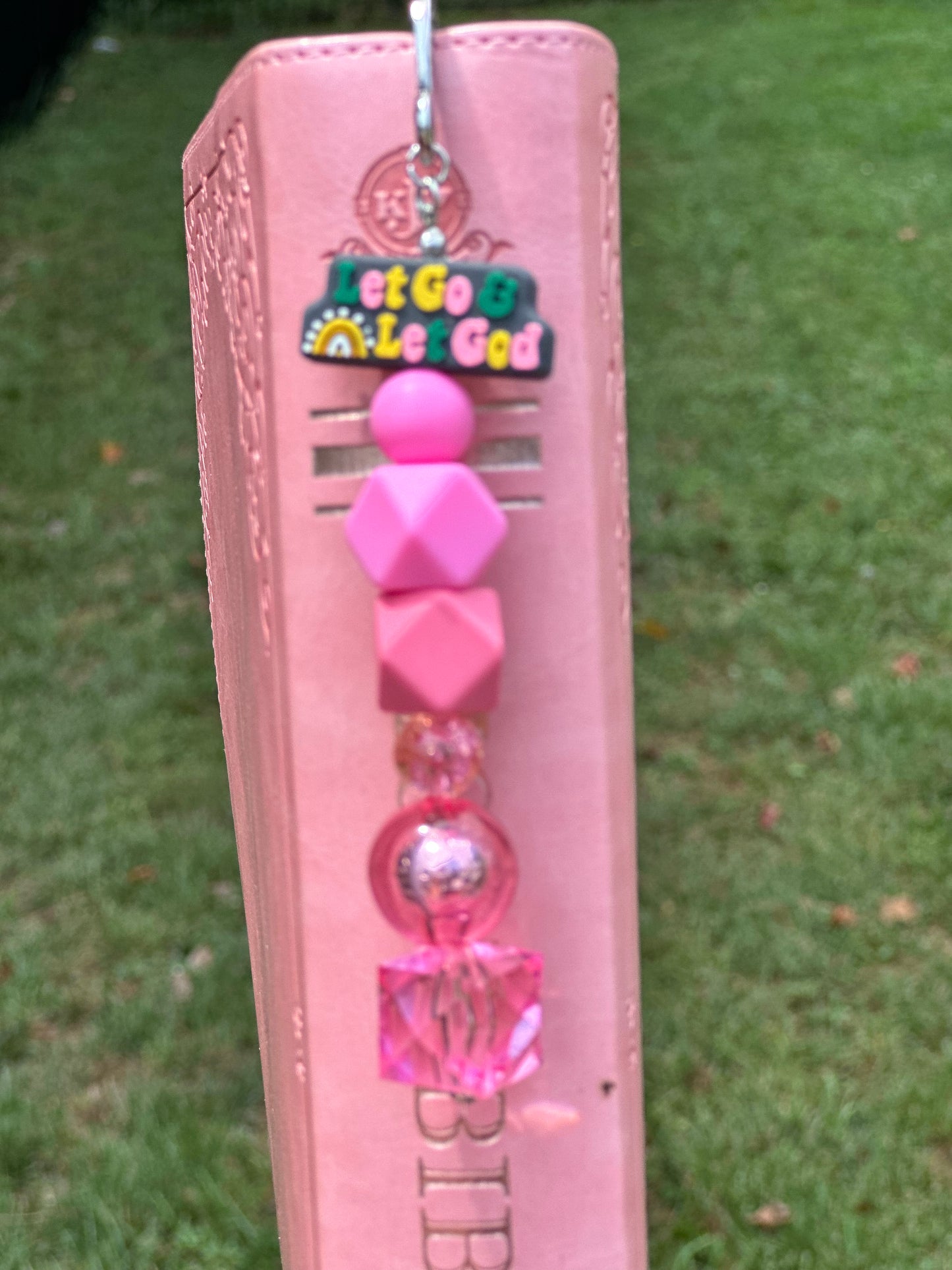 Silicone Beaded Bookmark w/ Metal Plate