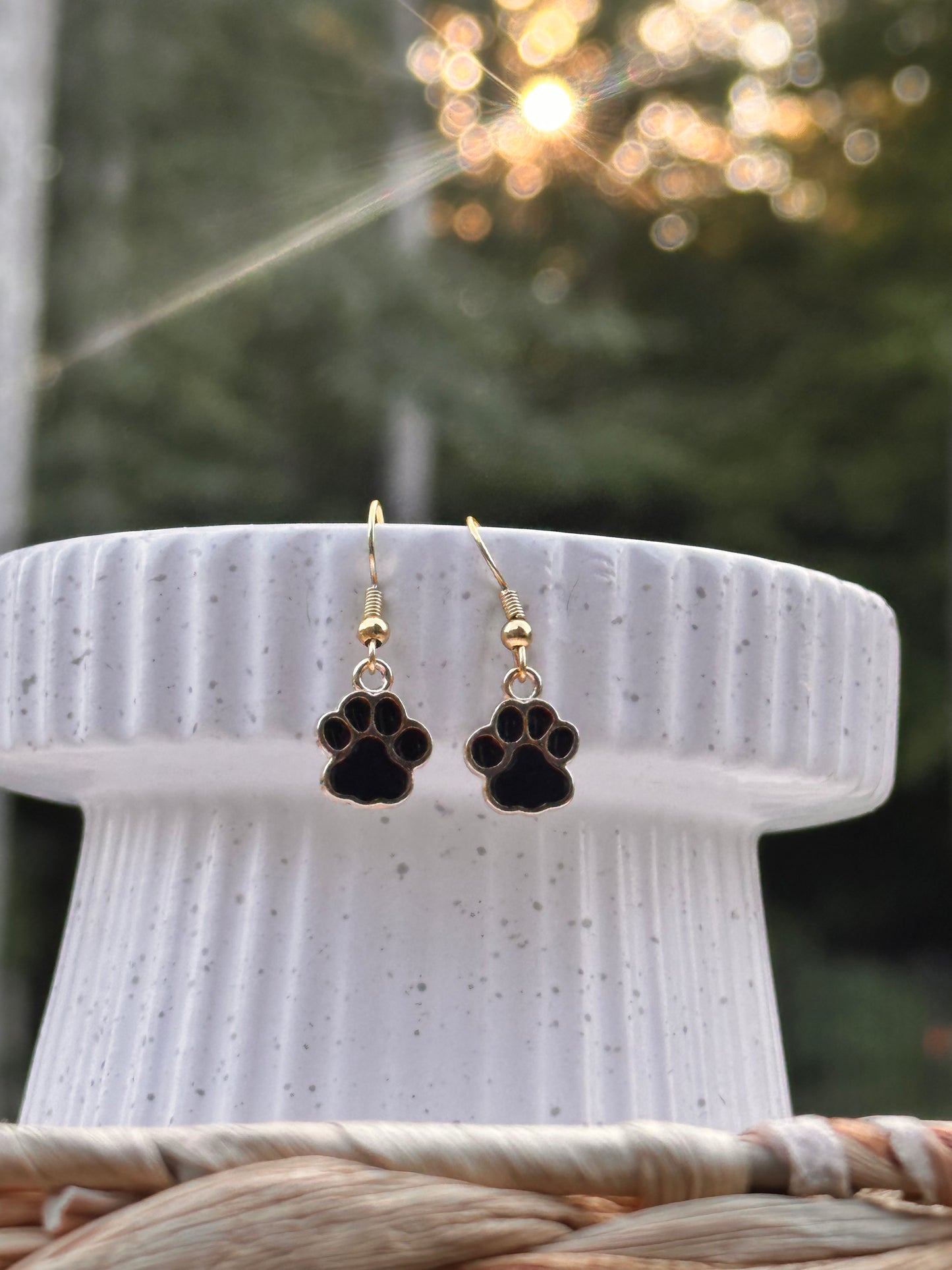 Paw Print Charm Earrings