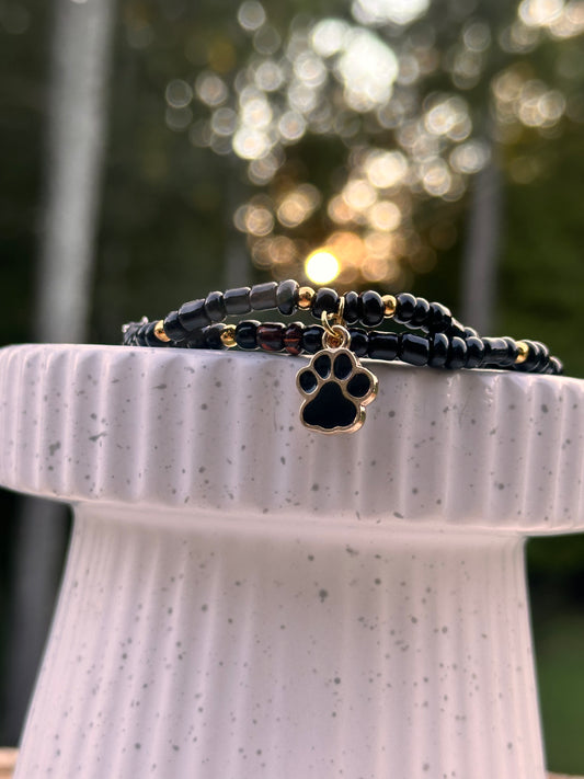 Black And Gold Paw Print Stack