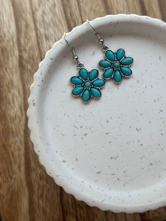 Blue Flower Earrings